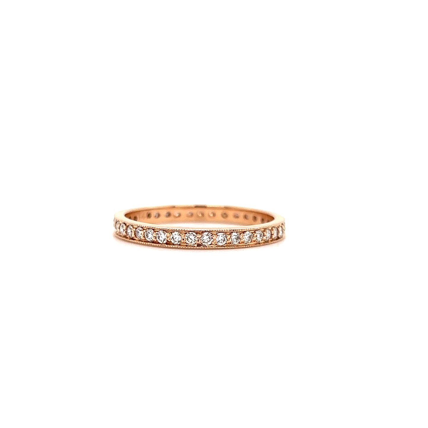Full Eternity Ring with Thirty-Eight Diamonds in 14K Rose Gold Right Side View