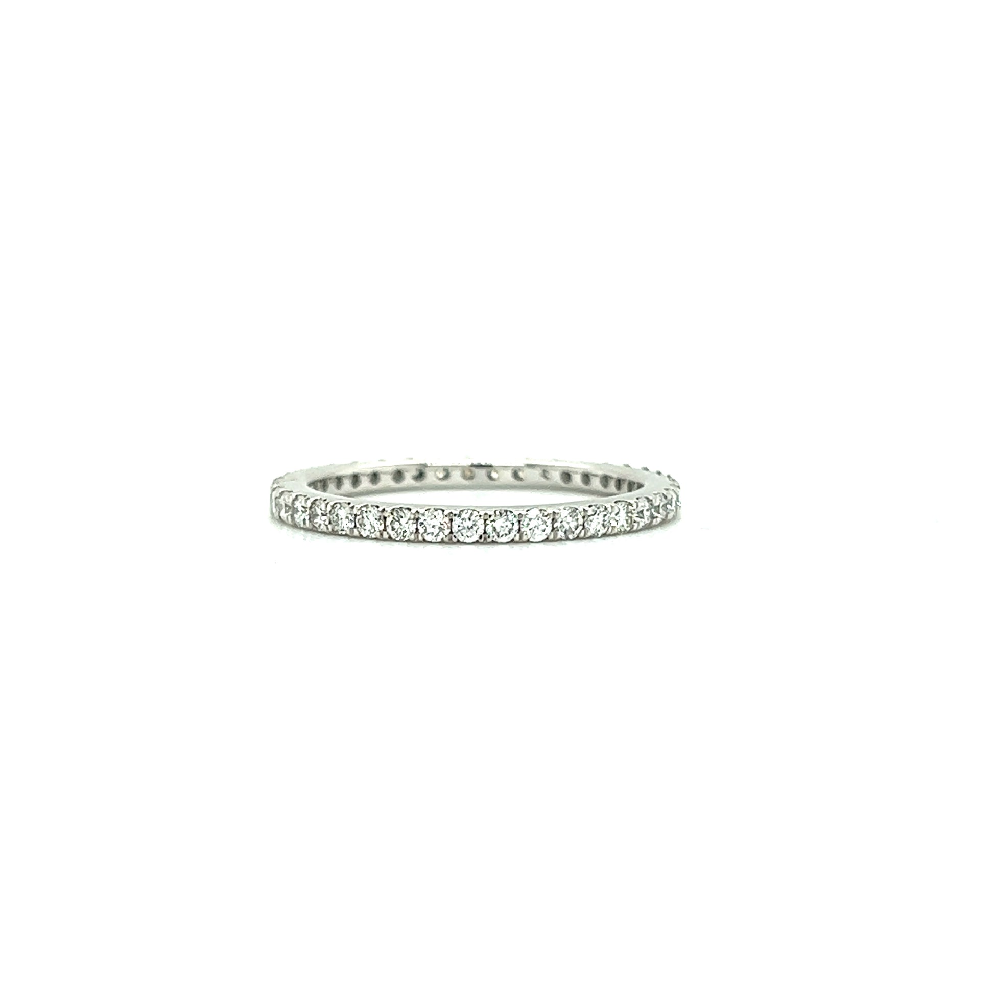 Eternity Ring with Forty Diamonds in 14K White Gold Front View