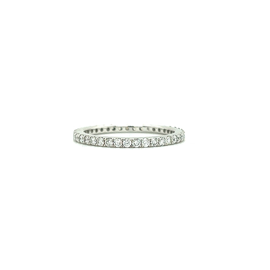 Eternity Ring with Forty Diamonds in 14K White Gold Front View