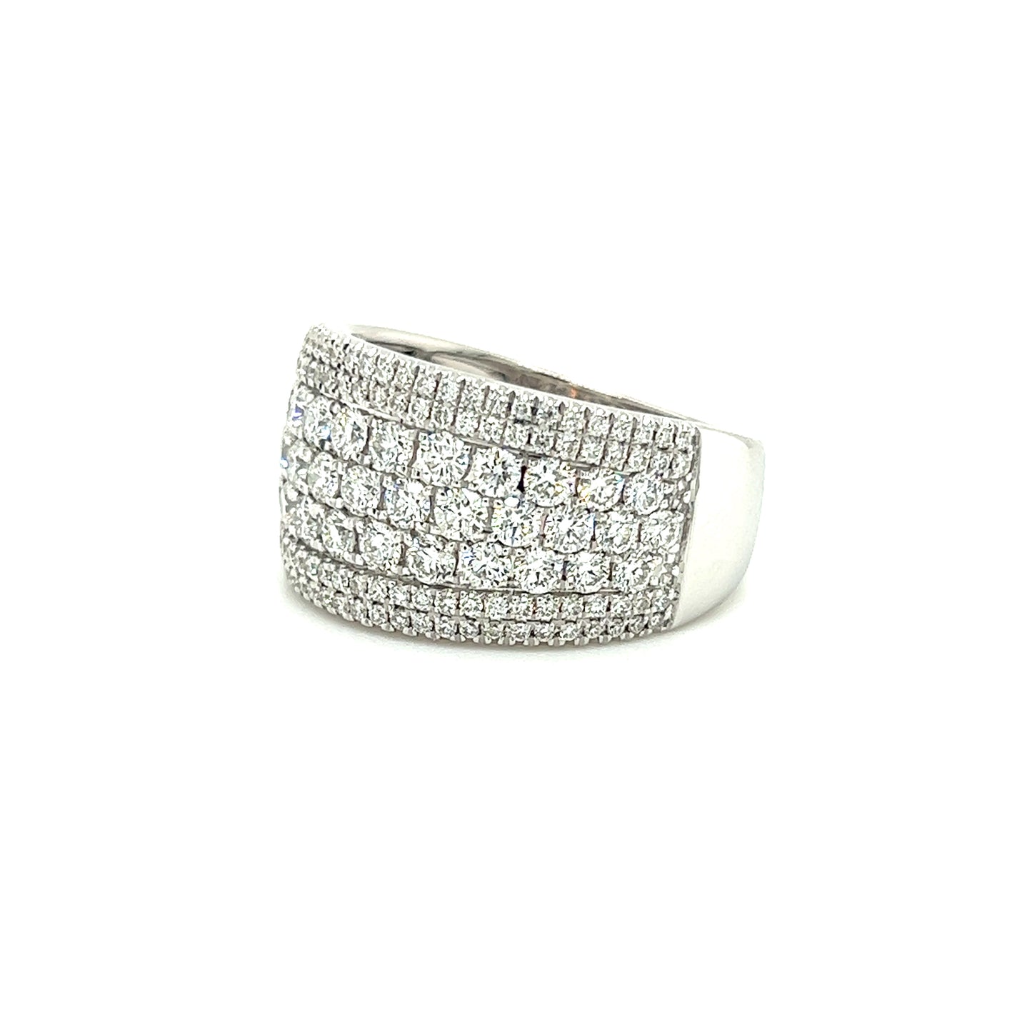 Multi-Row Diamond Ring with 1.9ctw of Diamonds in 14K White Gold Right Side View