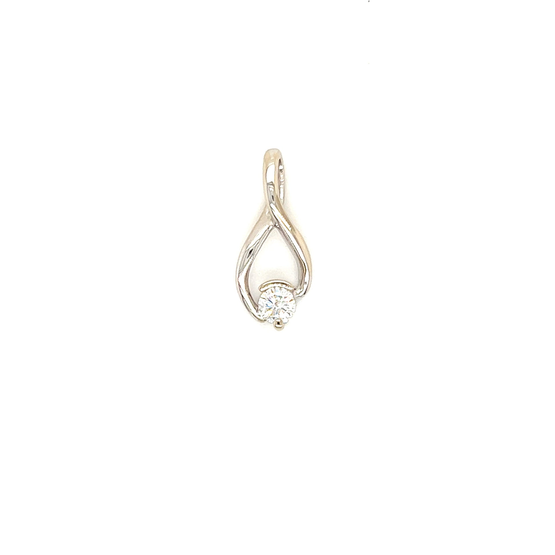 Infinity Pendant with 0.25ctw of Diamonds in 14K White Gold Pendant Front View