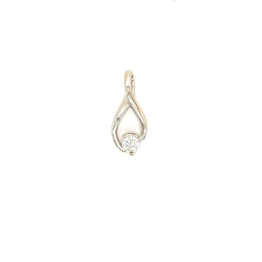 Infinity Pendant with 0.25ctw of Diamonds in 14K White Gold Pendant Front View