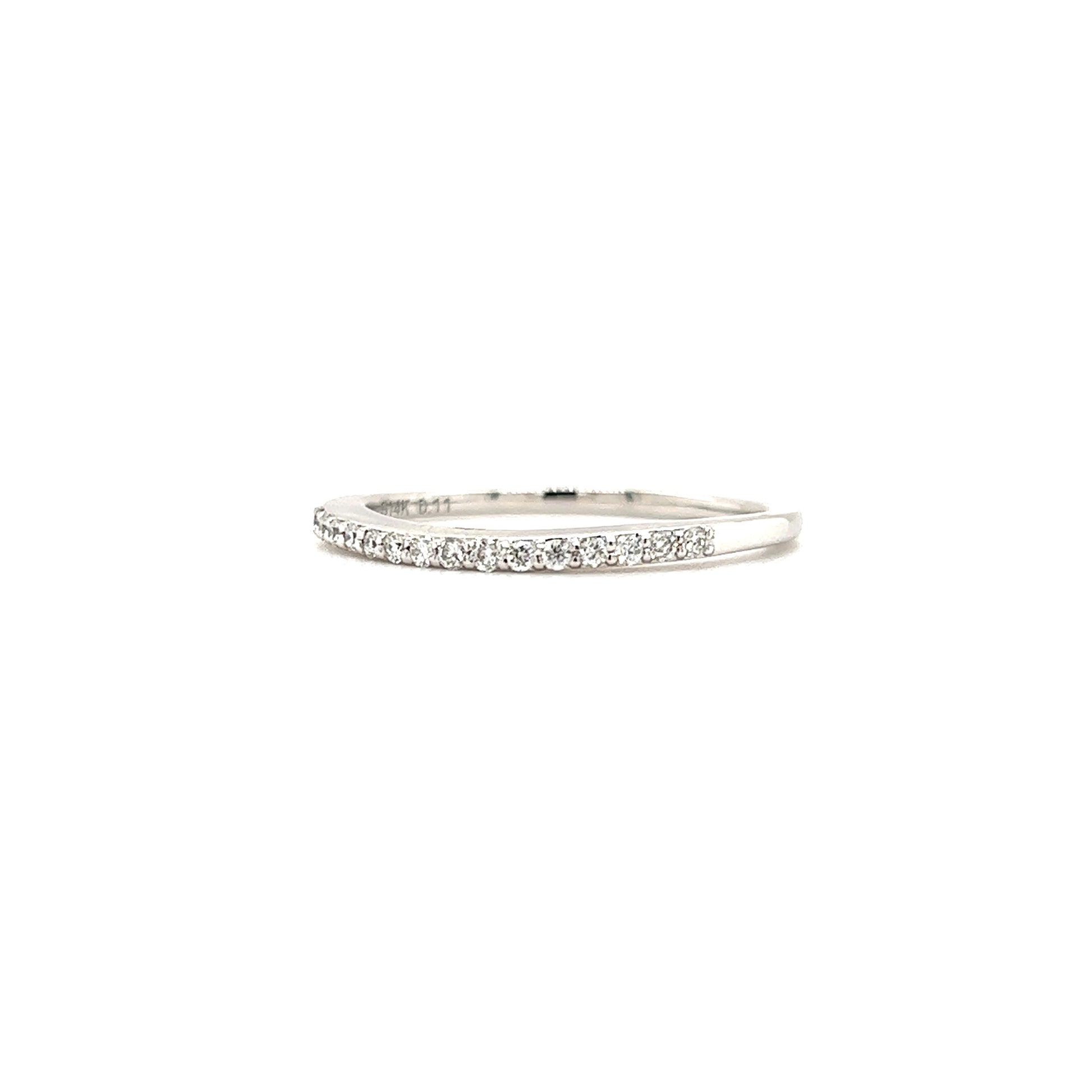 Diamond Ring with Fifteen Round Diamonds in 14K White Gold Right Side View