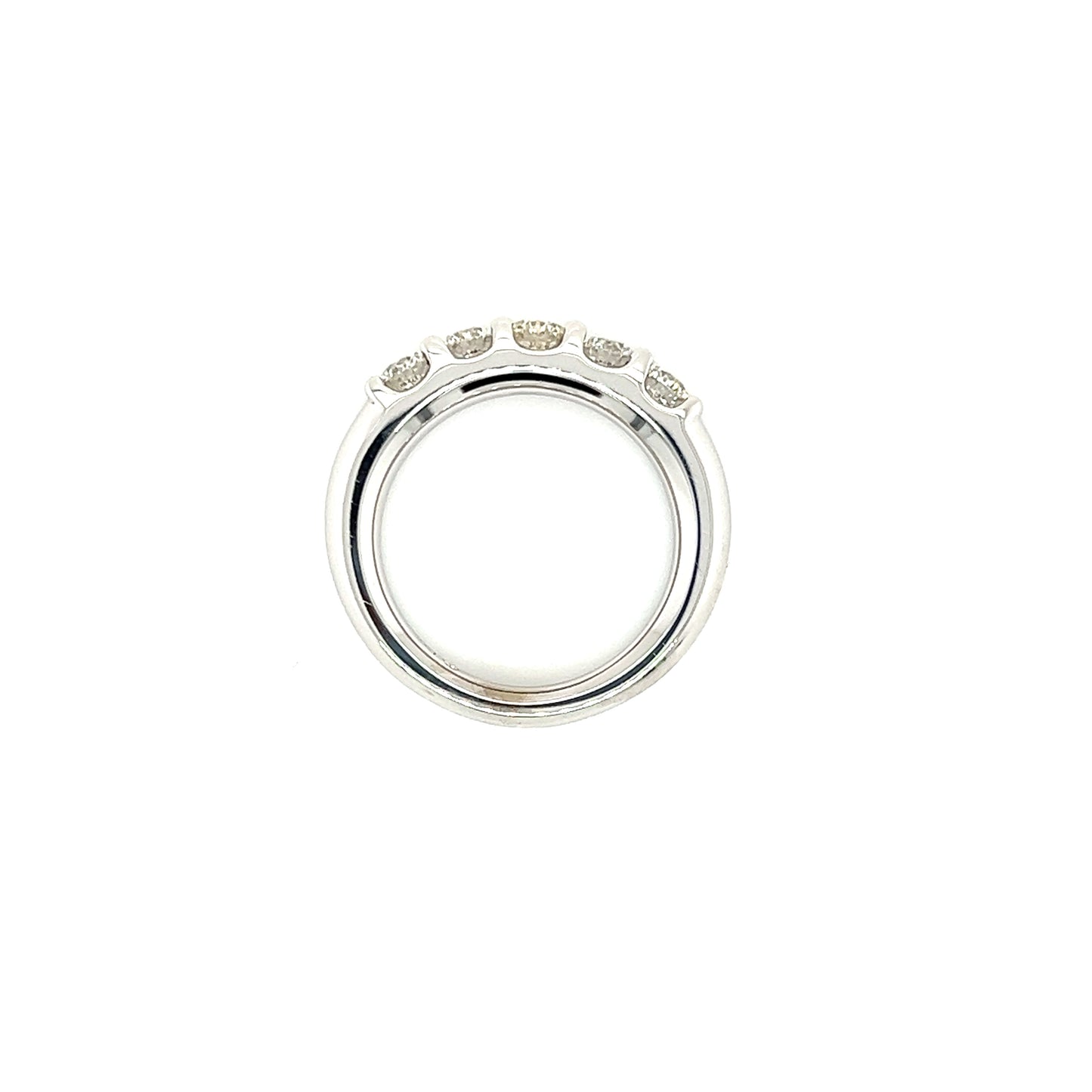 Diamond Ring 4mm with 1.24ctw of Diamonds in 14K White Gold Top View