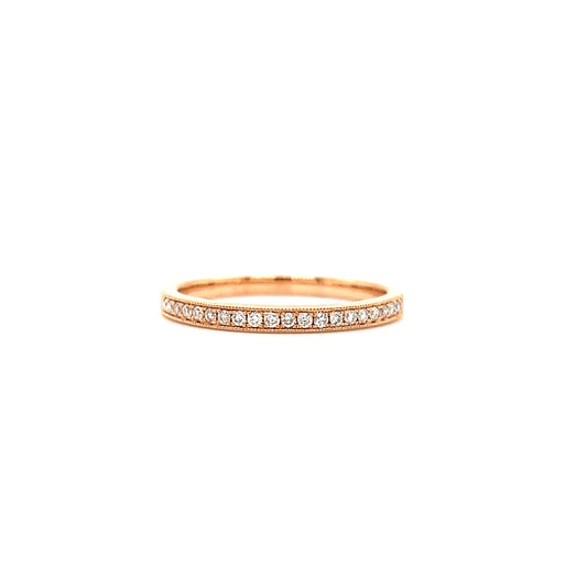 Diamond Ring with Twenty-One Diamonds in 14K Rose Gold Front View