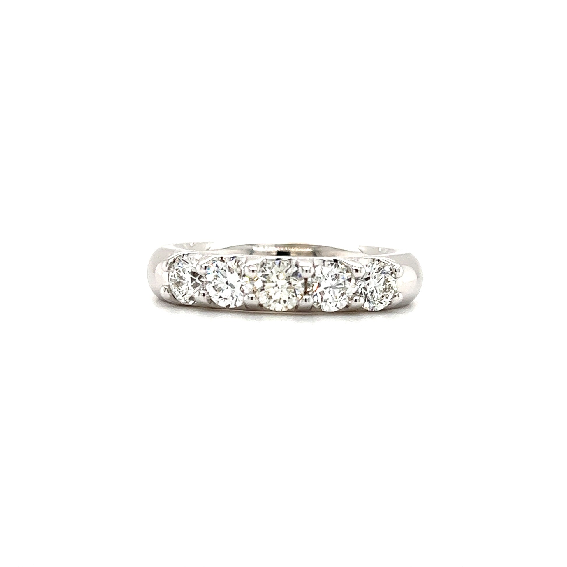 Diamond Ring 4mm with 1.24ctw of Diamonds in 14K White Gold Front View