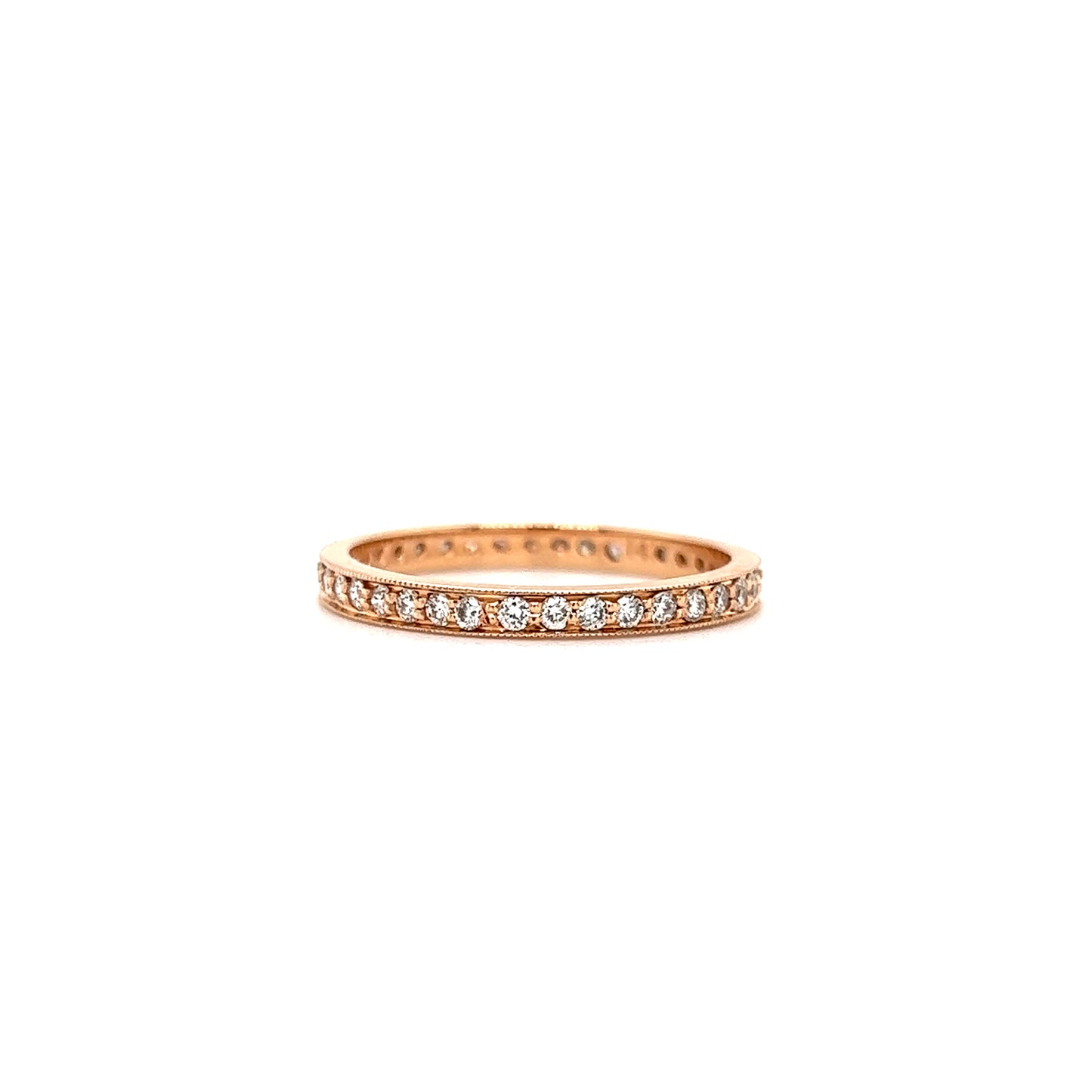 Full Eternity Ring with Thirty-Eight Diamonds in 14K Rose Gold Front View
