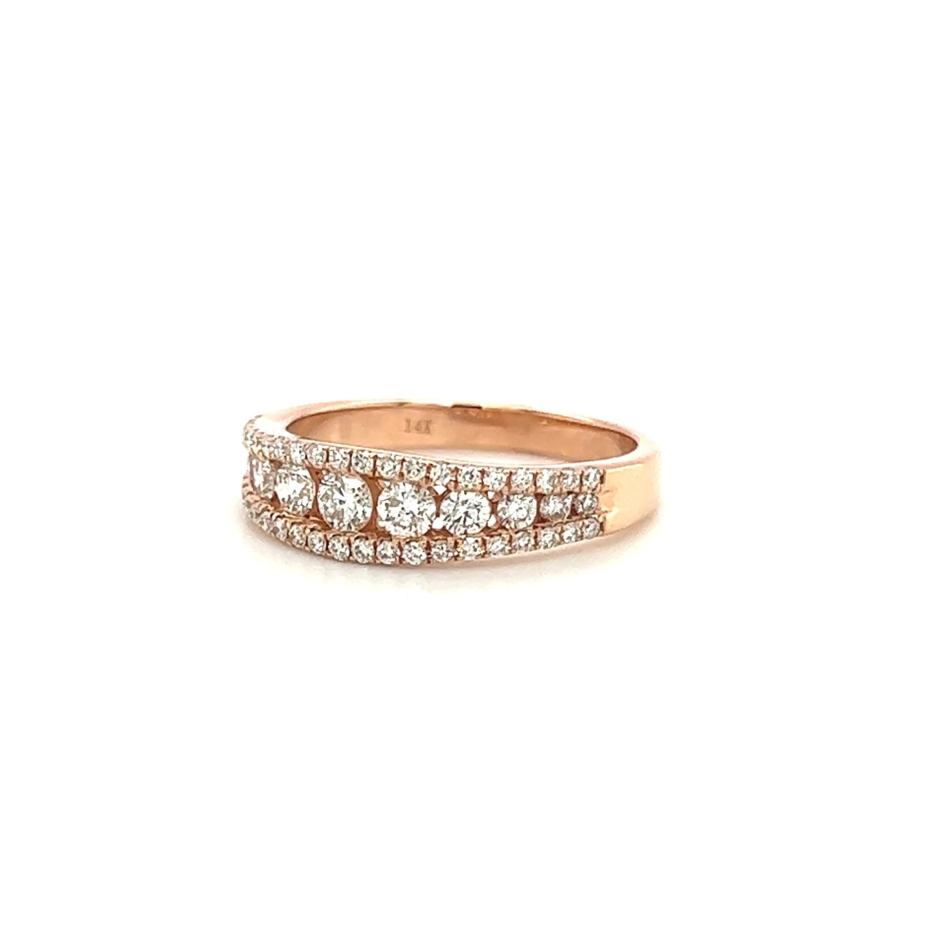 Diamond Ring with 0.78ctw of Diamonds in 14K Rose Gold Left Side View