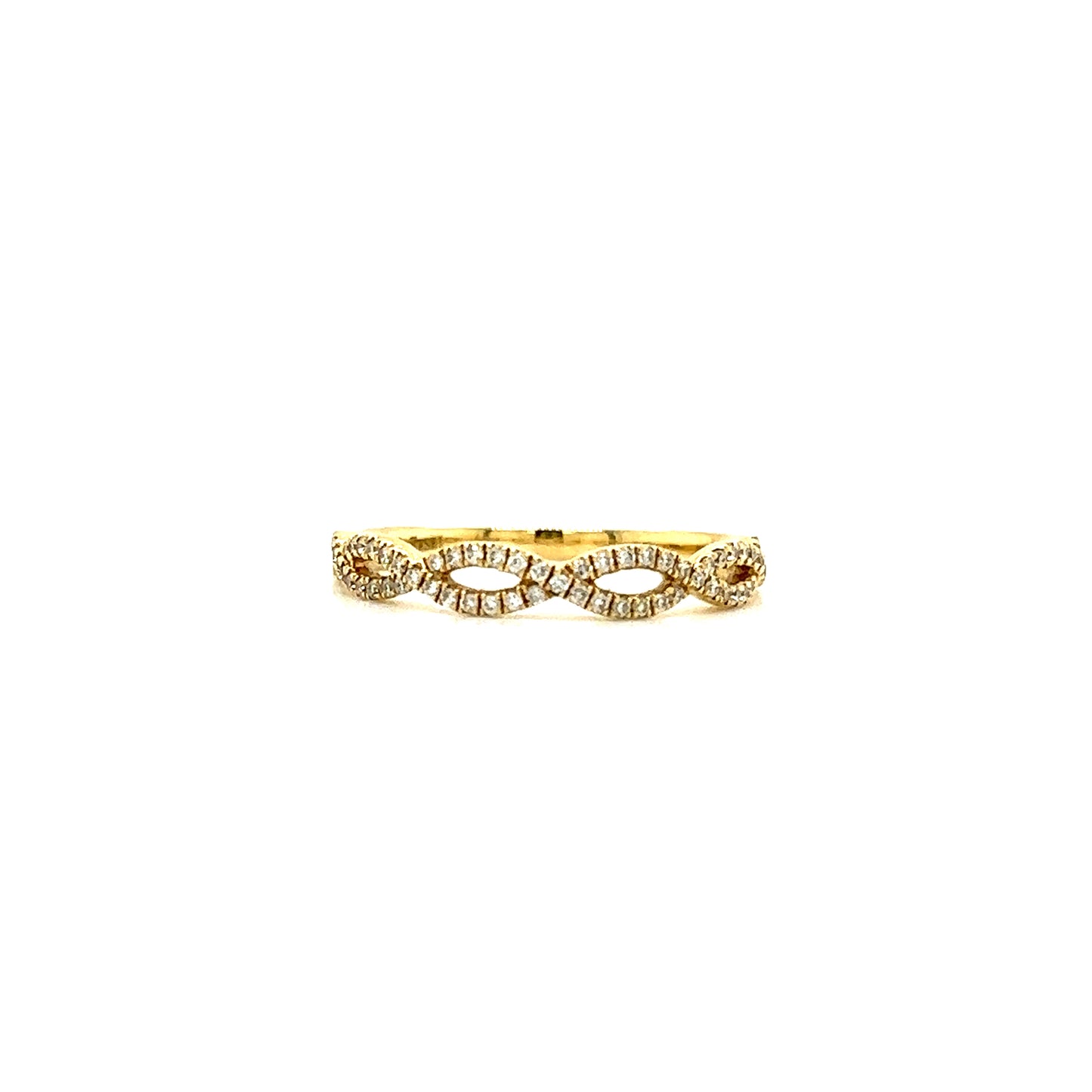 Infinity Diamond Ring with 0.21ctw of Diamonds in 14K Yellow Gold Front View