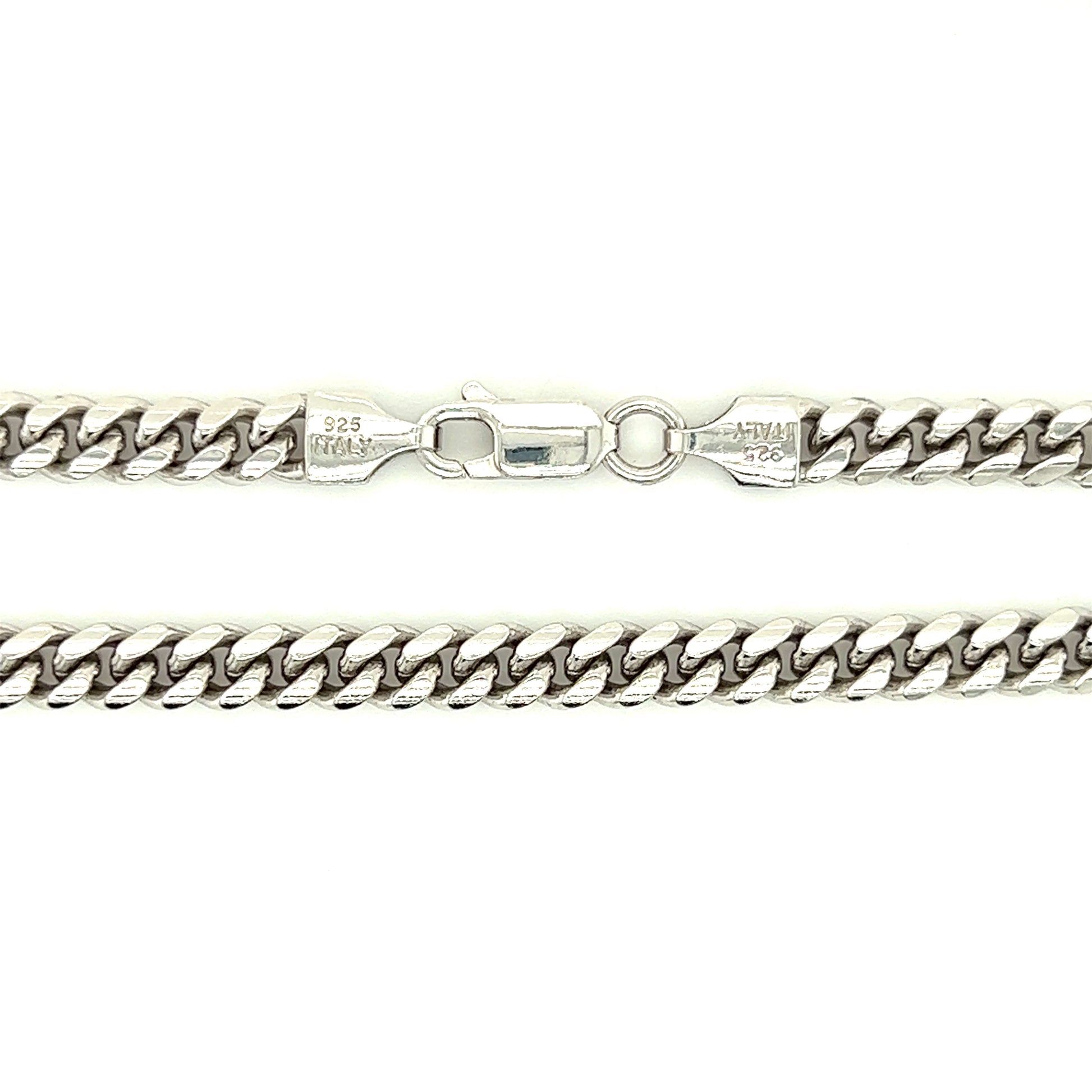 Curb Chain 4.9mm with 24in Length in Sterling Silver Chain and Clasp View