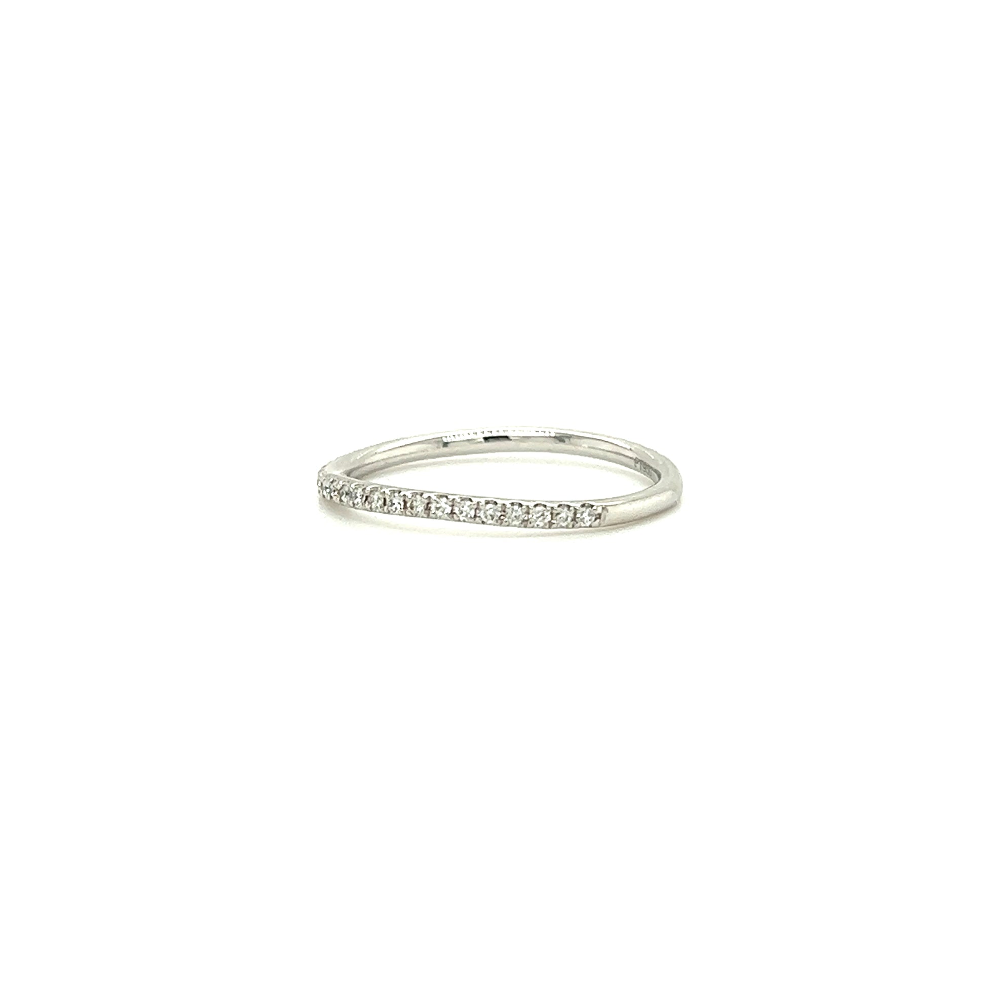 Curved Diamond Ring with 0.15ctw of Diamonds in Platinum Right Side