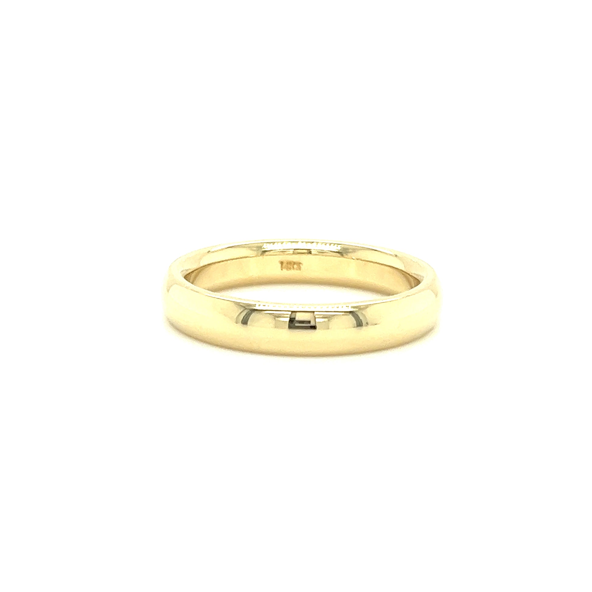 Half Round 5mm Ring with Comfort Fit in 14K Yellow Gold Front View