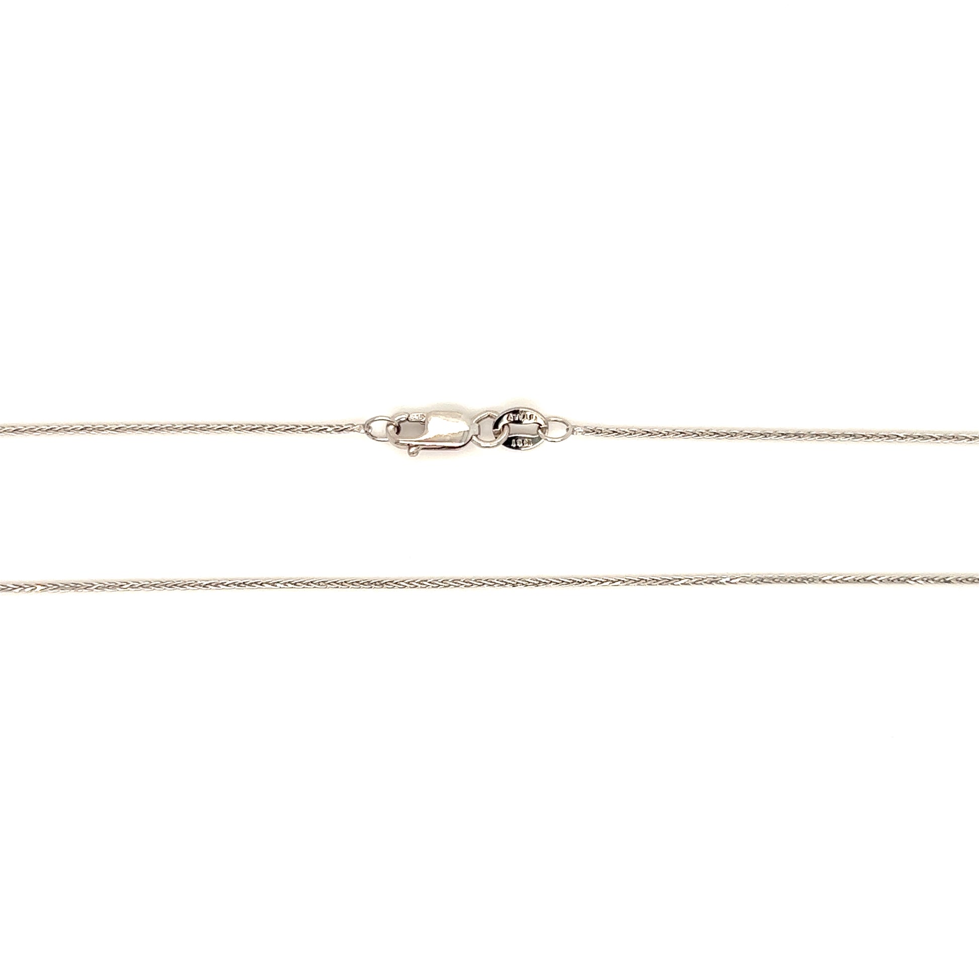 Wheat Chain 1.5mm with 18in Length in 14K White Gold Chain and Lobster Clasp View