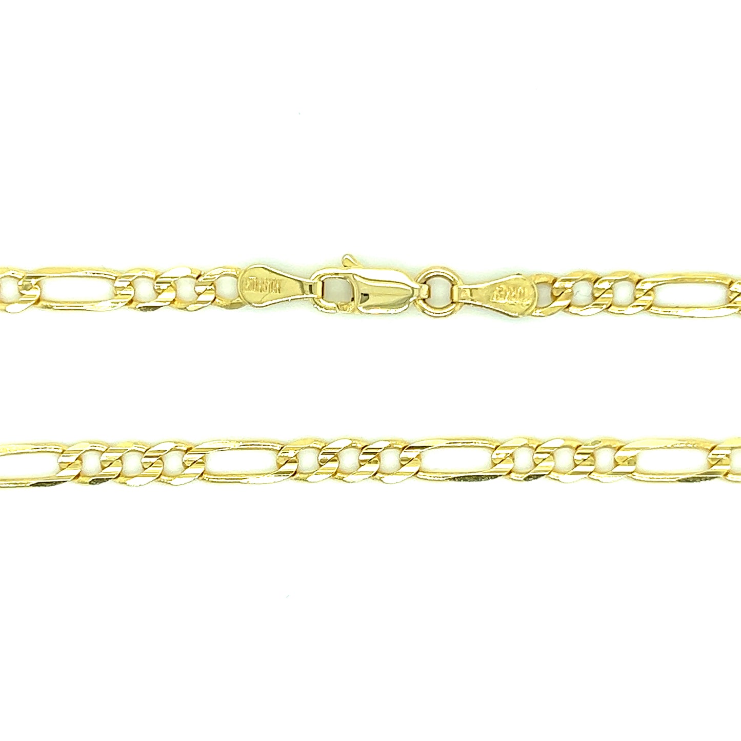 Figaro Chain 3.9mm with 22in of Length in 10K Yellow Gold Chain and Clasp View