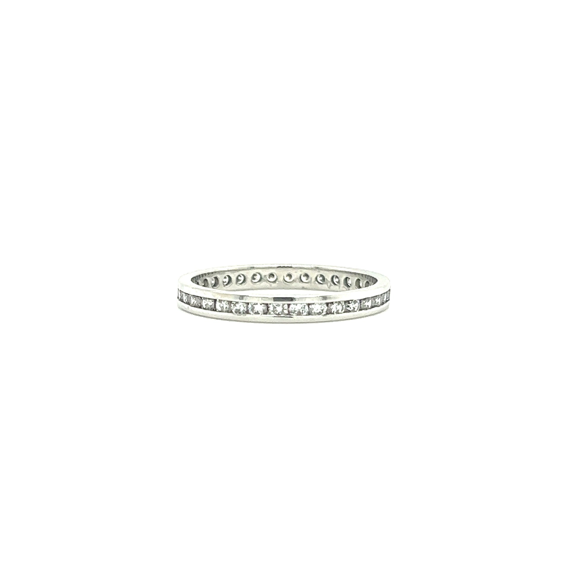 Full Eternity Ring with Thirty Four Diamonds in Platinum Front View
