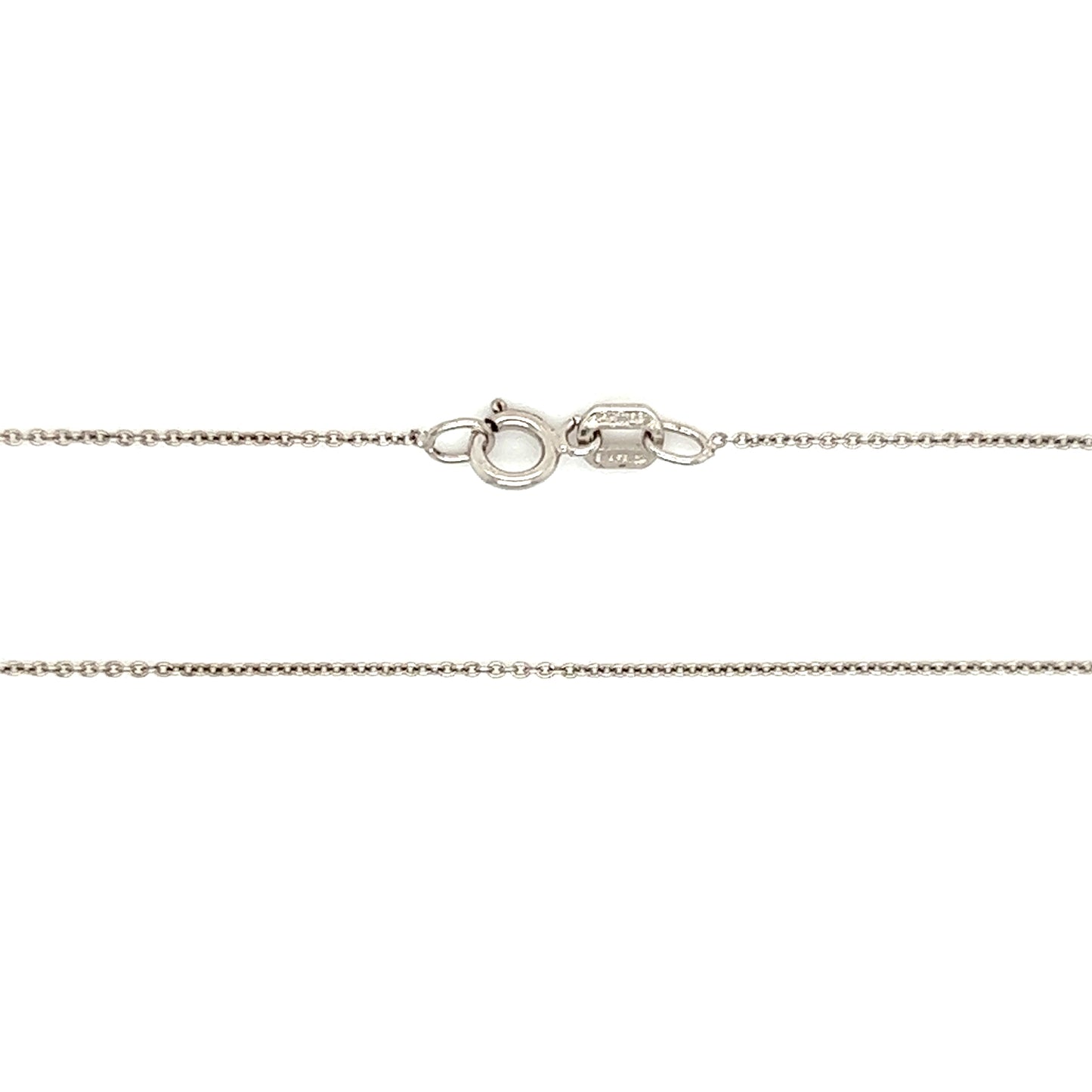 Cable 0.75mm Chain with 16in Length in 14K White Gold Chain and Clasp View