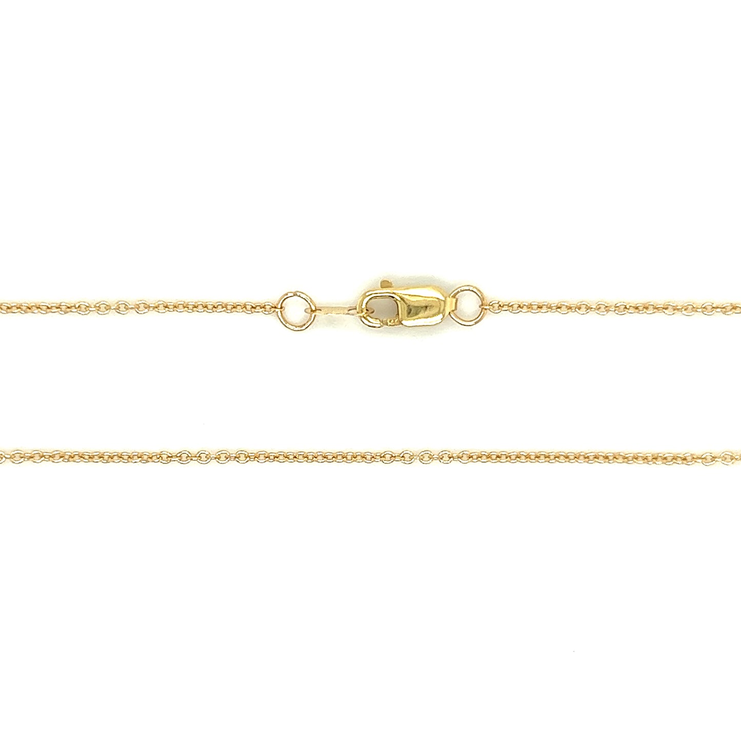 Cable Chain 1mm with 16in of Length in 14K Yellow Gold Clasp View