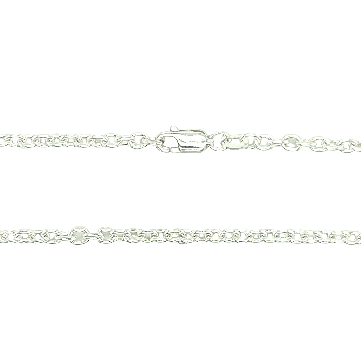 Cable Chain 2.75mm with 24in of Length in Sterling Silver Chain and Clasp View