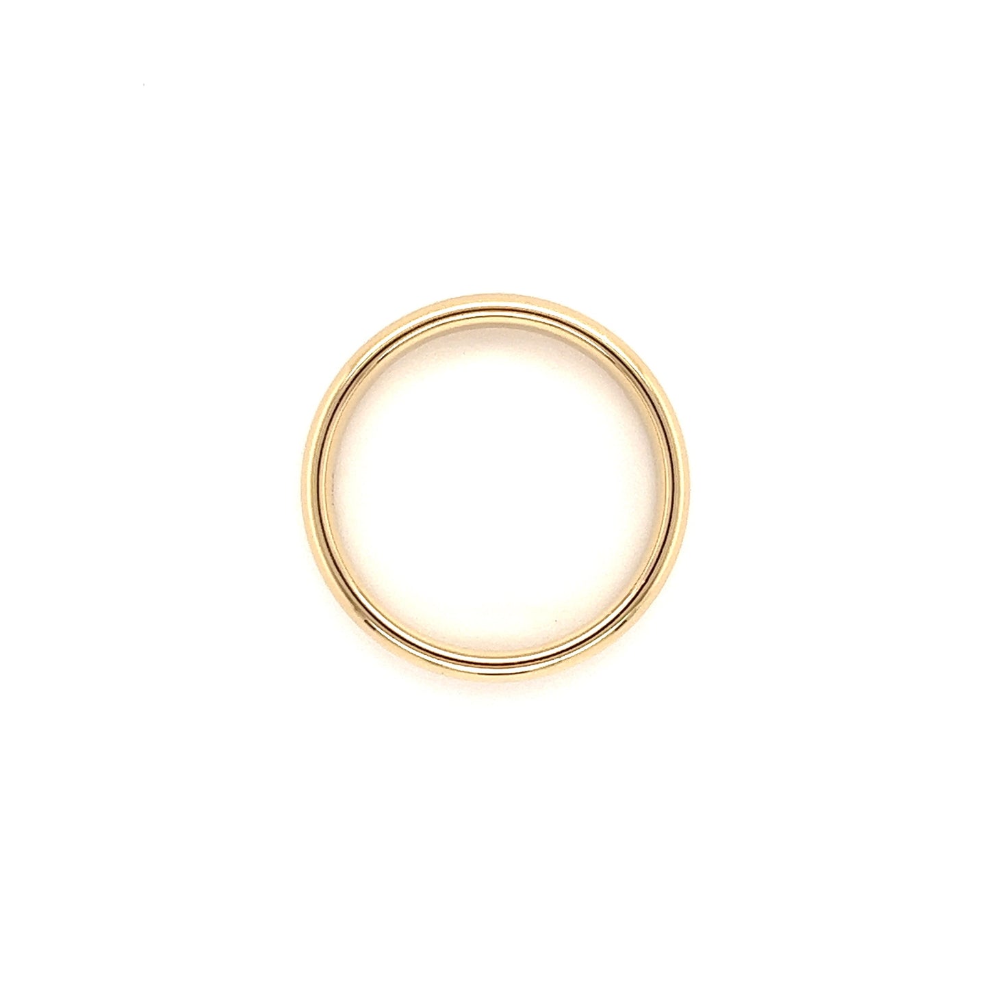 Beveled Edge 5mm Ring with Comfort Fit in 14K Yellow Gold Top View