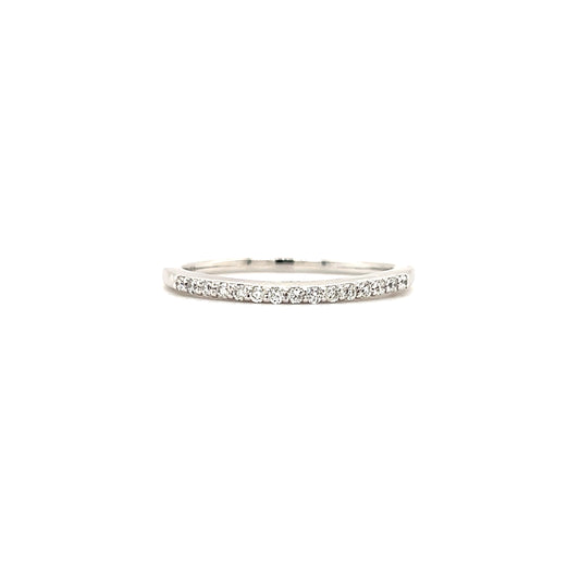 Diamond Ring with Fifteen Round Diamonds in 14K White Gold Front View