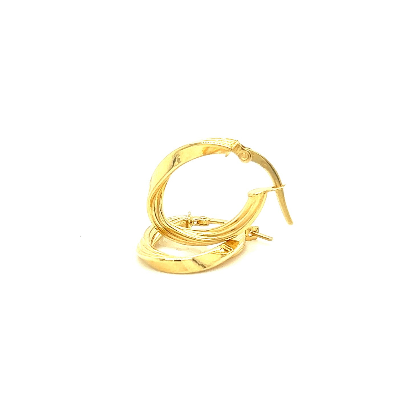 Twisted Oval Hoop Earrings in 14K Yellow Gold Alternative View