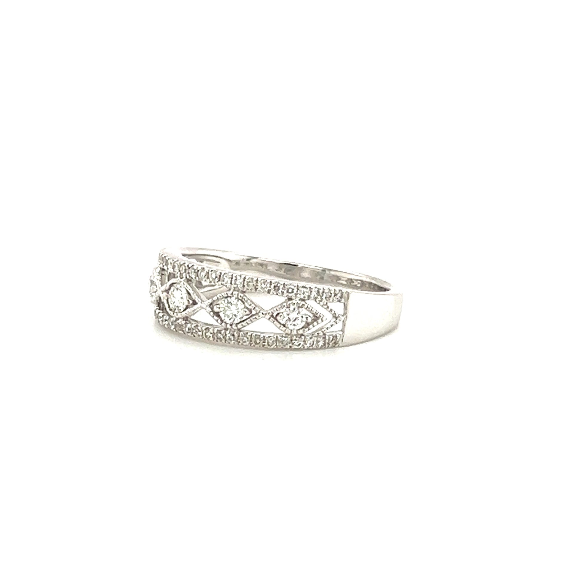 Diamond Ring with 0.36ctw of Diamonds in 14K White Gold Left Side View