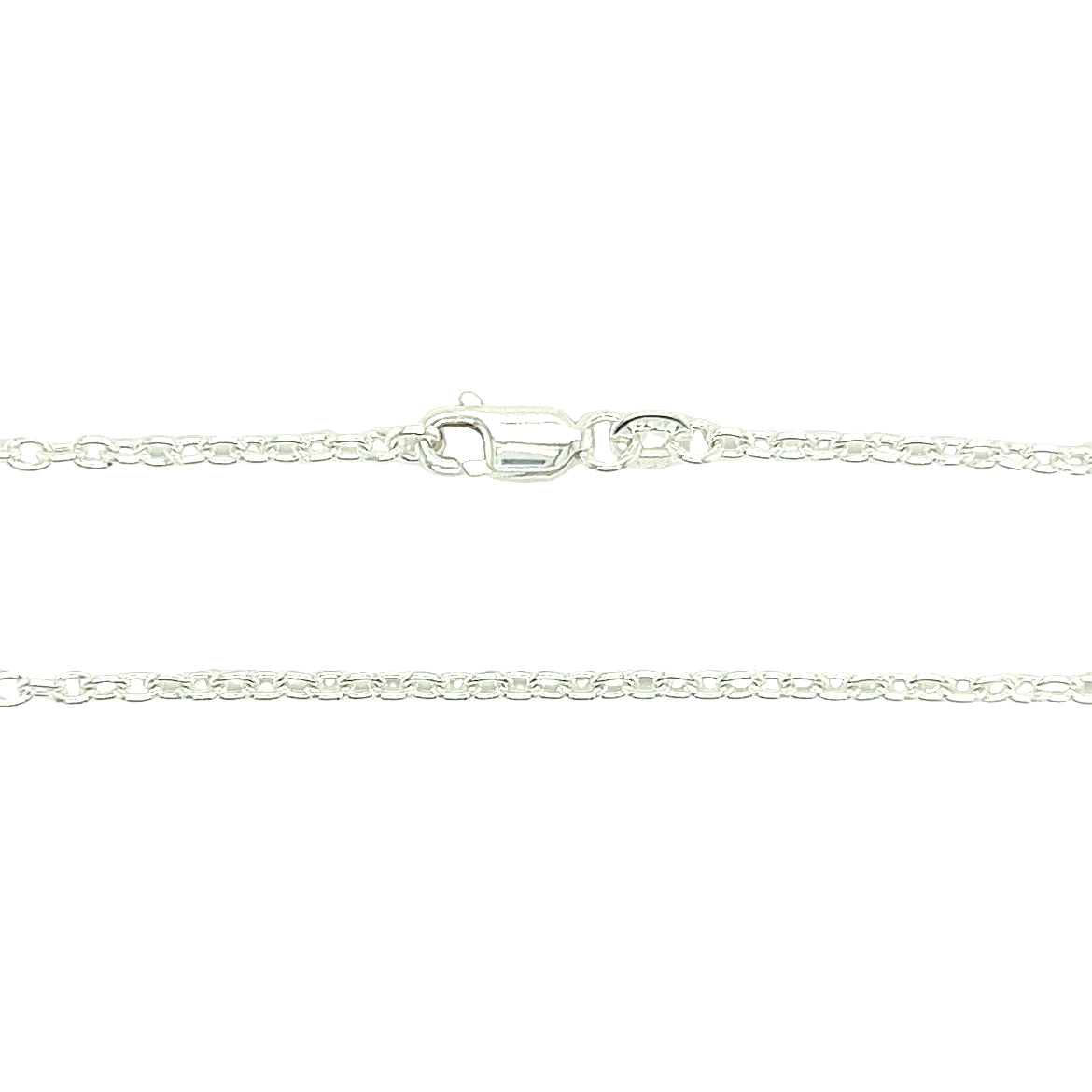 Cable Chain 2.25mm with 24in of Length in Sterling Silver Chain and Clasp View