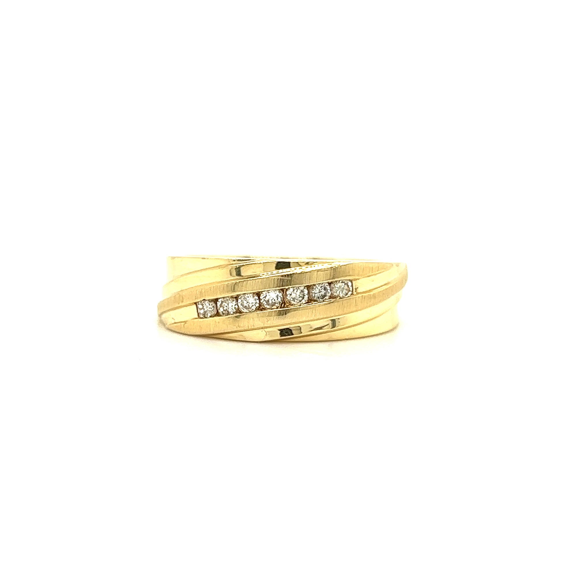 Diamond Ring with 0.21ctw of Diamonds in 14K Yellow Gold Front View