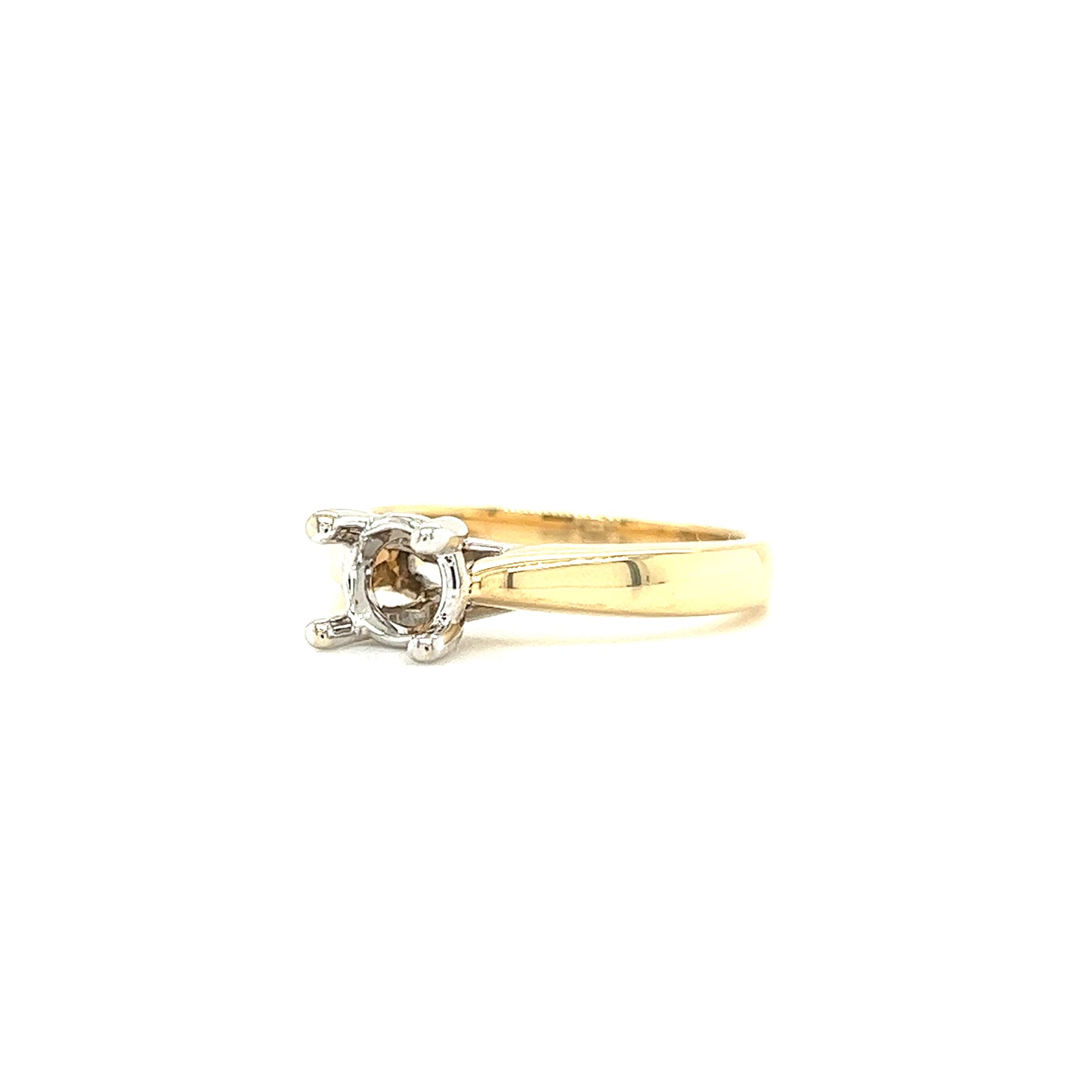 Trellis Engagement Ring Setting with Four Prong Head in 14K Yellow Gold Right Side View