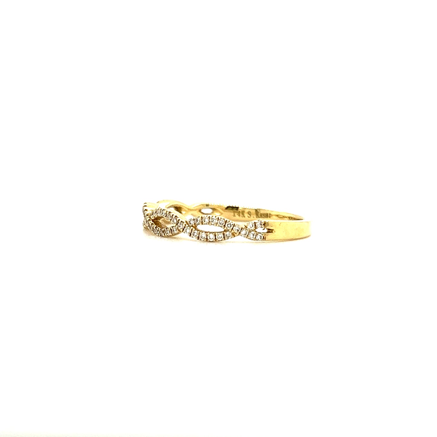 Infinity Diamond Ring with 0.21ctw of Diamonds in 14K Yellow Gold Right Side View