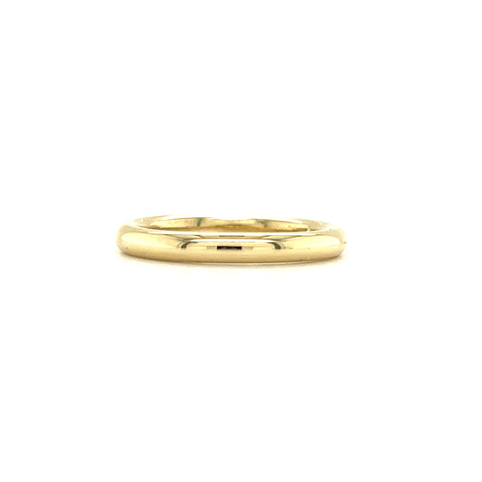 Half Round 2.5mm Ring with Comfort Fit in 14K Yellow Gold Front View