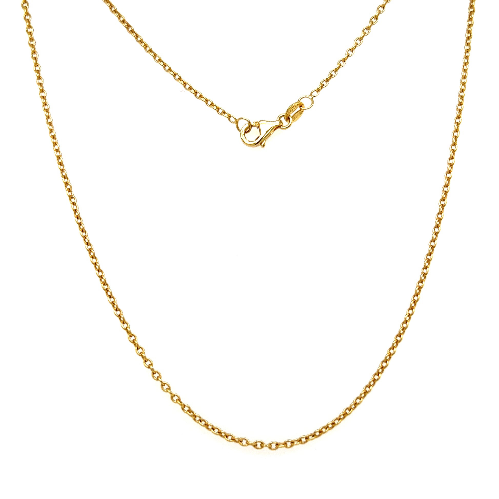 Cable 1.5mm Chain with 18in Length in 14K Yellow Gold Full Chain View