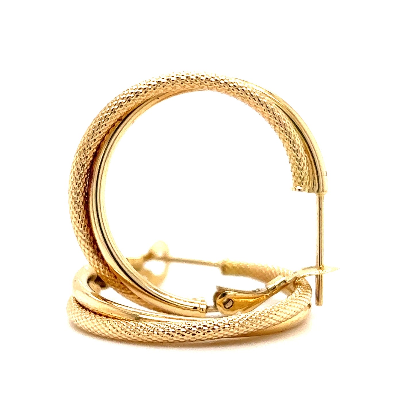 Double Hoop Earrings in 14K Yellow Gold Additional View