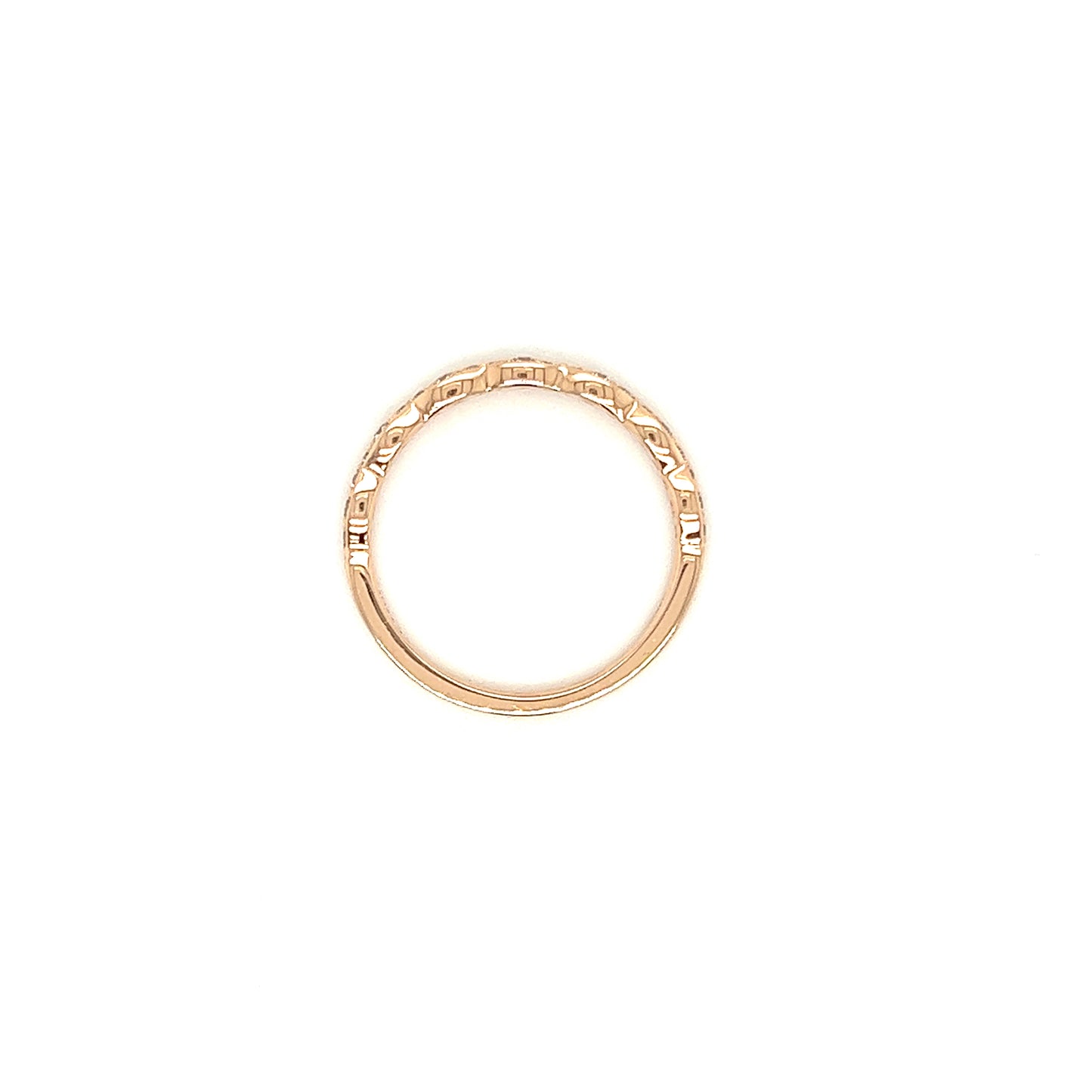 Ripply Diamond Ring with 0.23ctw of Diamonds in 14K Rose Gold Top View
