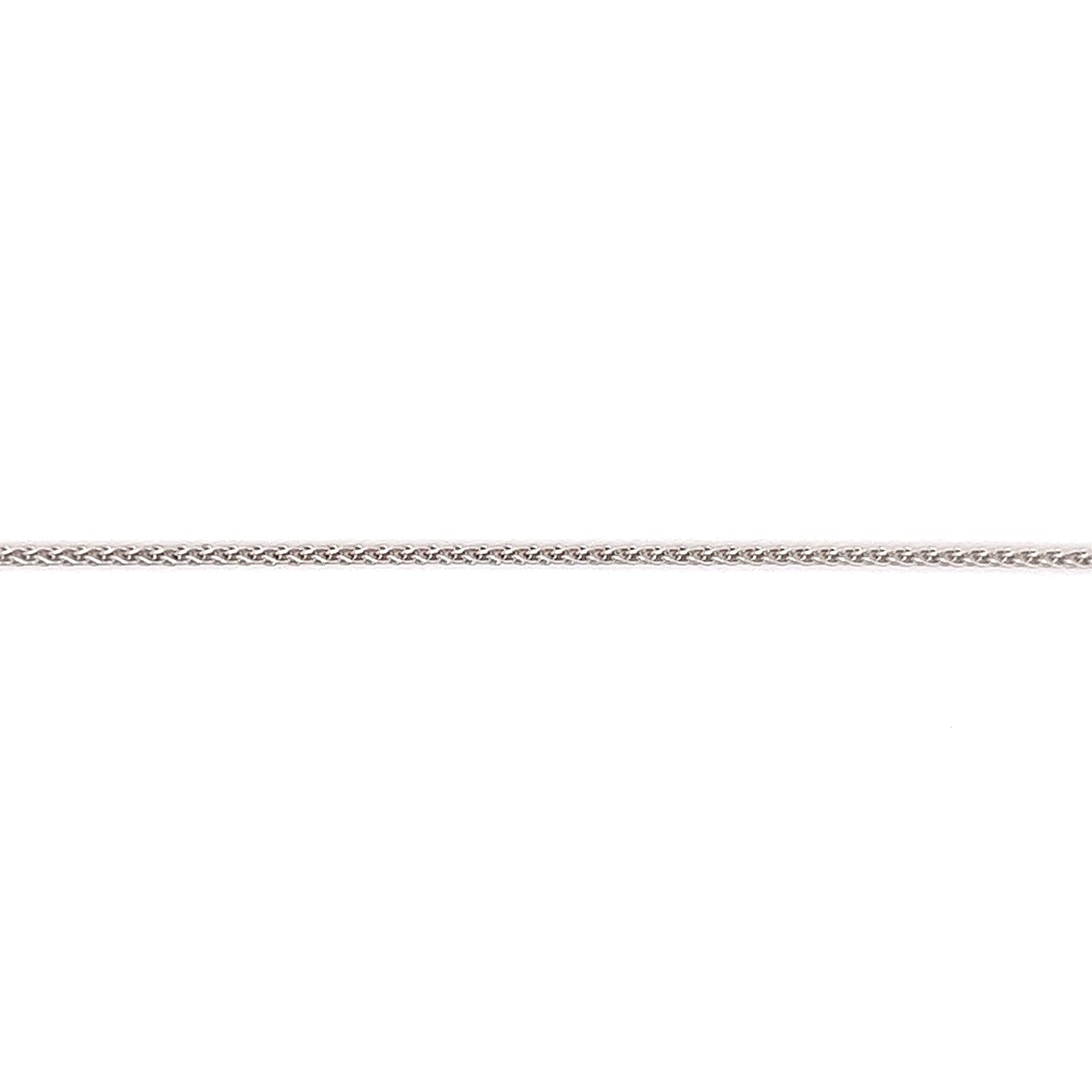 Round Wheat Chain 1.05mm with 16 Inches of Length in 10K White Gold Chain View