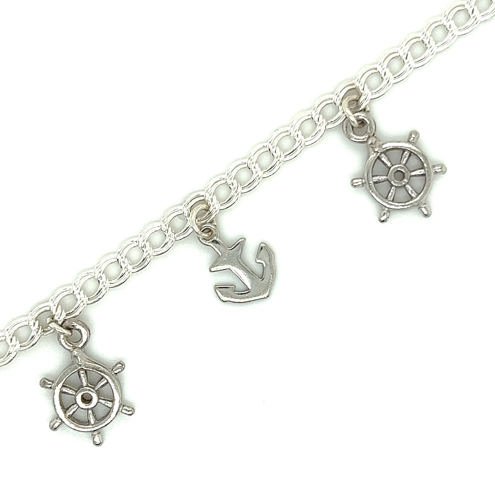 Nautical Bracelet with Six Charms in Sterling Silver Charms View