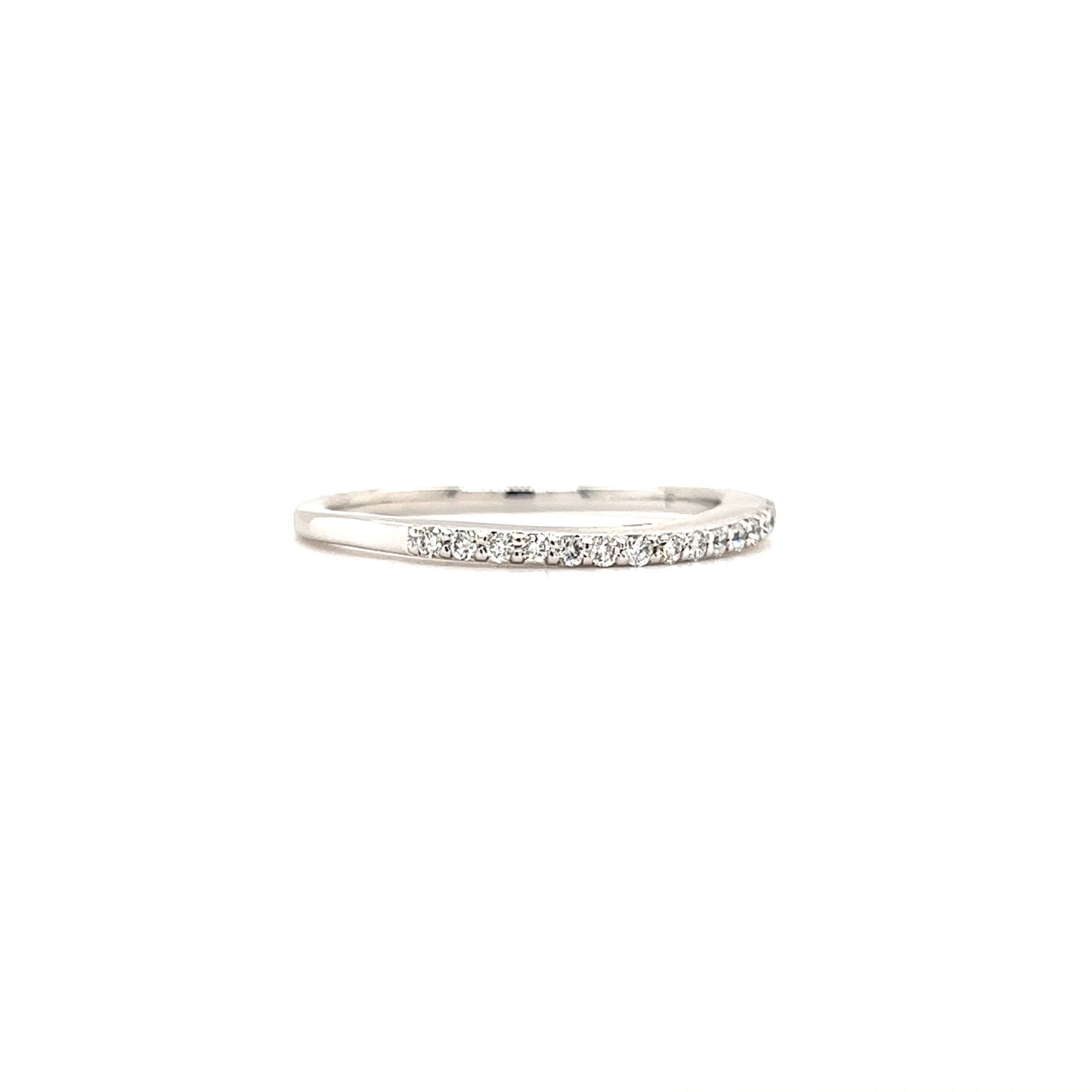 Diamond Ring with Fifteen Round Diamonds in 14K White Gold Left Side View