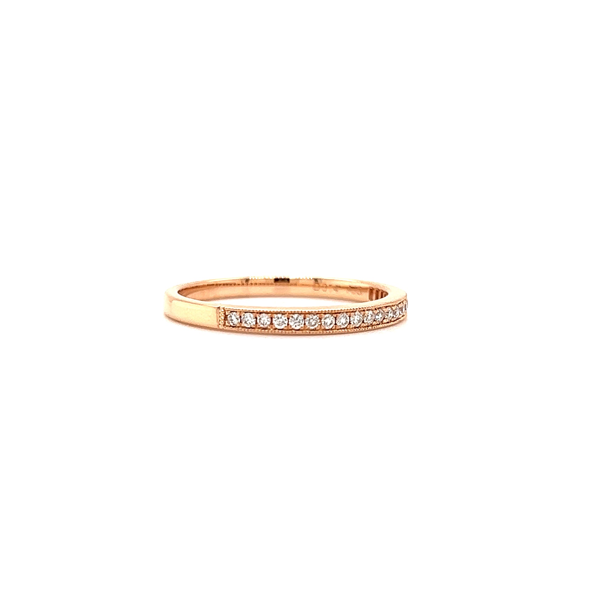 Diamond Ring with Twenty-One Diamonds in 14K Rose Gold Left Side View
